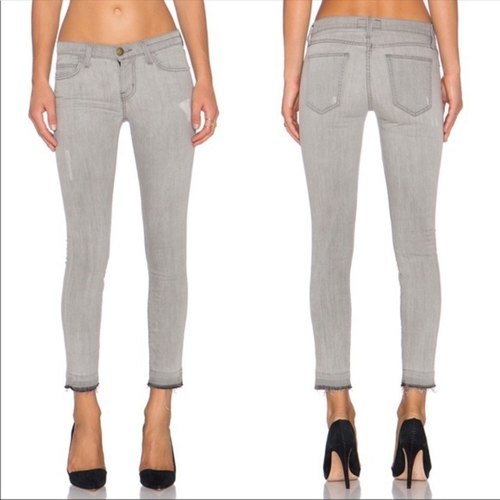 Current/Elliott Stiletto Gray Distressed Jeans